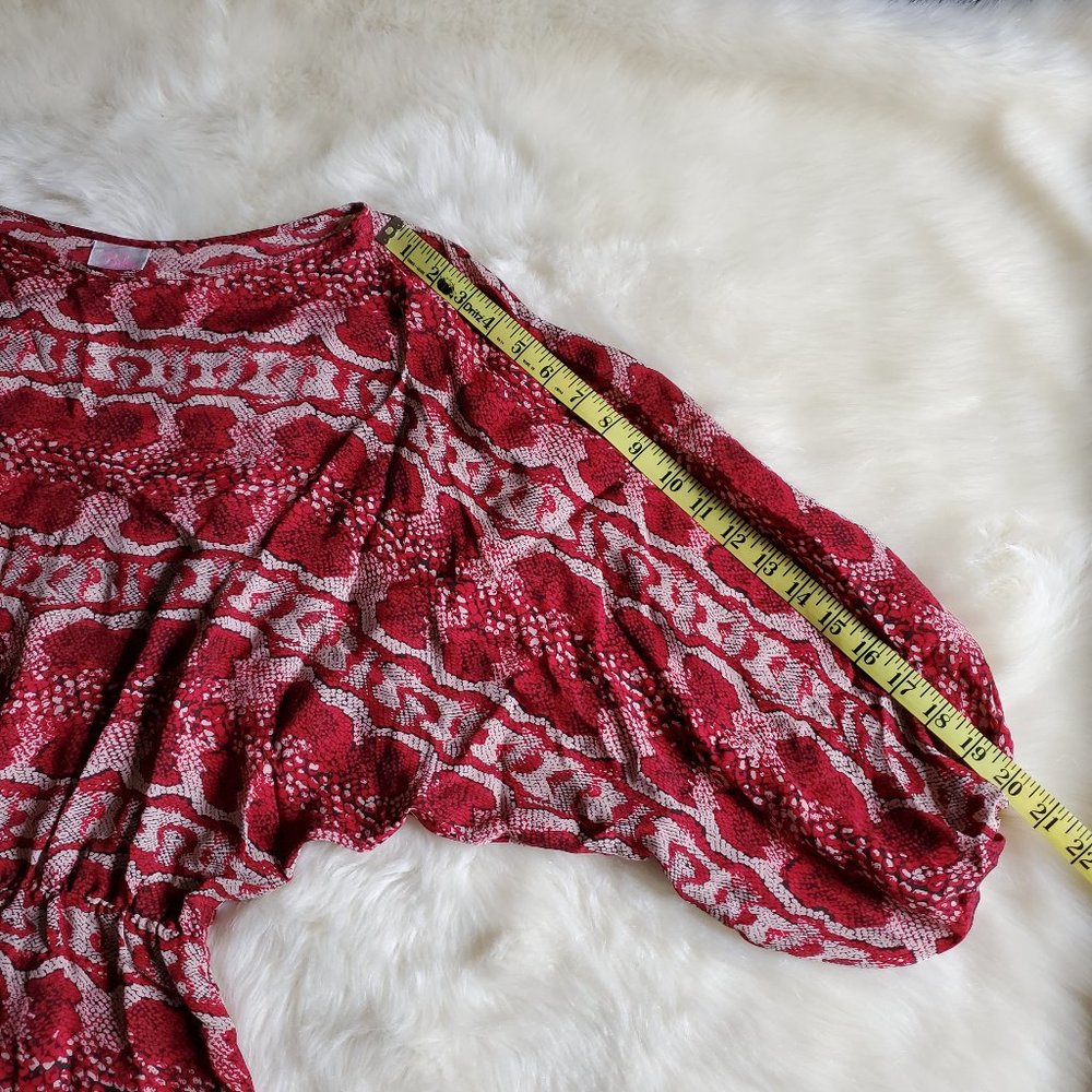 Parker Red Silk Snakeskin Print Blouson Dress Size Small - Picture 16 of 16